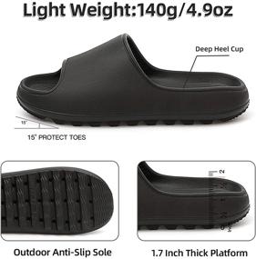 img 2 attached to Тапочки для душа TreeMall Cloud Slides Sandals - нескользящие, быстро сохнущие, с массажем - домашние тапочки для мужчин и женщин.