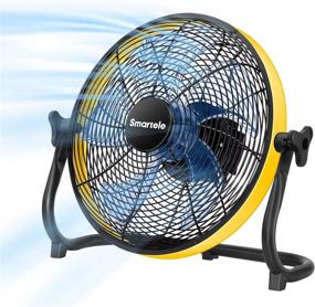 img 4 attached to 🌀 Smartele FF16 Floor Fan - Rechargeable Outdoor Fan - Waterproof Portable Fan - Cordless Industrial Fan - Air Circulating Fan With 15000mAh Battery - Up to 30 Hours Runtime - Stepless Speed Control - Ideal for Garage, Barn, Gym, Patio, Camp - Hurricane 16