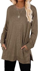 img 4 attached to Womens Sweaters Sleeve Shirts Deepred Sports & Fitness