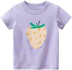 img 1 attached to Kivors Strawberry Short Sleeve Crewneck T Shirts