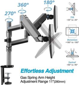 img 2 attached to 💻 AVLT Dual 13"-27" Stacked Monitor Arm Desk Mount: Full Motion, Adjustable, VESA Compatible, with Cable Management