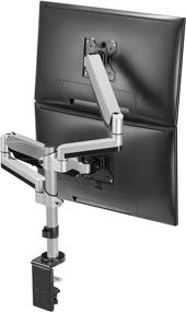 img 4 attached to 💻 AVLT Dual 13"-27" Stacked Monitor Arm Desk Mount: Full Motion, Adjustable, VESA Compatible, with Cable Management