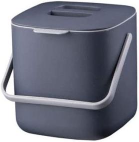 img 3 attached to Litem Dark Gray Food Waste Basket Bin with Handle - 2.6L