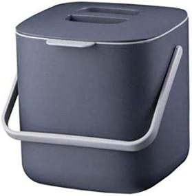 img 1 attached to Litem Dark Gray Food Waste Basket Bin with Handle - 2.6L