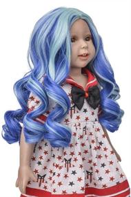 img 2 attached to 🎀 MUZI WIG Doll Hair Wig for 18-inch Dolls - Blue Curly Heat Resistant Doll Wigs, Perfect Gift for Girls