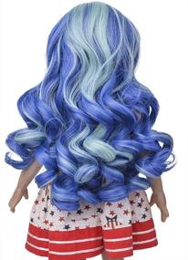img 4 attached to 🎀 MUZI WIG Doll Hair Wig for 18-inch Dolls - Blue Curly Heat Resistant Doll Wigs, Perfect Gift for Girls