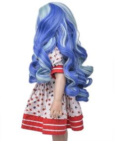 img 1 attached to 🎀 MUZI WIG Doll Hair Wig for 18-inch Dolls - Blue Curly Heat Resistant Doll Wigs, Perfect Gift for Girls