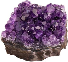 img 2 attached to 🟣 Естественный фиолетовый аметистовый кварцевый кристаллический кластер геода друзи для домашнего декора и минерального образца.