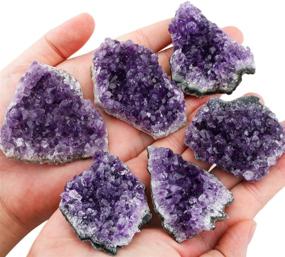 img 3 attached to 🟣 Естественный фиолетовый аметистовый кварцевый кристаллический кластер геода друзи для домашнего декора и минерального образца.