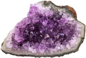 img 1 attached to 🟣 Естественный фиолетовый аметистовый кварцевый кристаллический кластер геода друзи для домашнего декора и минерального образца.