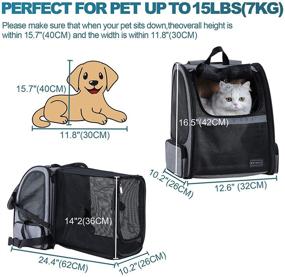 img 3 attached to 🐱 Expandable Cat Backpack Carrier – Petsfit | Ventilated Dog Backpacks with Fleece Mat | Portable Pet Travel Backpack for Hiking & Camping | Holds Pets Up to 15 lbs