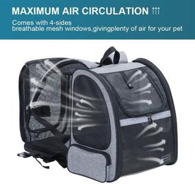 img 1 attached to 🐱 Expandable Cat Backpack Carrier – Petsfit | Ventilated Dog Backpacks with Fleece Mat | Portable Pet Travel Backpack for Hiking & Camping | Holds Pets Up to 15 lbs