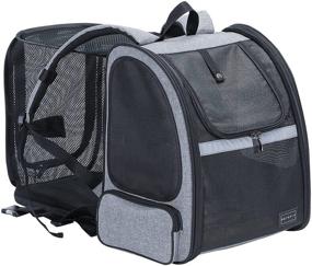 img 4 attached to 🐱 Expandable Cat Backpack Carrier – Petsfit | Ventilated Dog Backpacks with Fleece Mat | Portable Pet Travel Backpack for Hiking & Camping | Holds Pets Up to 15 lbs