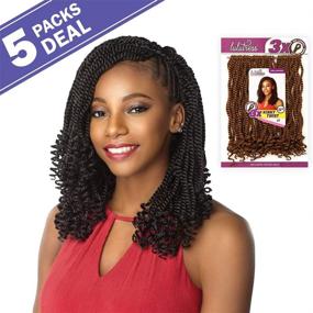 img 1 attached to 💰 Получите лучшую ценность с MULTI PACK DEALS! Синтетические волосы Sensationnel Crochet Braids Lulutress 3X Kinky Twist 12" (5-пачка, 27)".