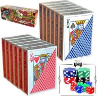 🃏 complete set: 12 decks of poker size playing cards (6 red/6 blue), including poker chips and dice логотип