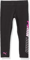 👧 puma girls legging black 6: trendy clothing and comfy leggings for girls logo