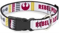 star wars rebel pilot dog collar with rebel alliance x wing fighter insignia - adjustable sizes for small, medium, and large dogs logo