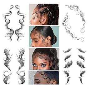 img 2 attached to 👶 20 Sheets Baby Hair Tattoo Stickers - 20 Styles Tattoo Edges for Hair | Fake Hairline Stickers - Temporary Waterproof Lasting Curly Hair | DIY Salon Hairstyling Template Makeup Tool (7x 4.3inch)