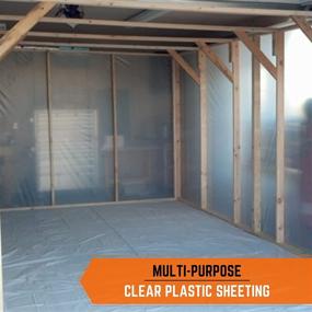 img 2 attached to 🌾 High-Quality Farm Plastic Supply: 10 mil Clear Plastic Sheeting - Thick Heavy-Duty Polyethylene Film for Crawl Space, Drop Cloth Vapor Barrier Covering (5' x 100')