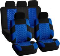 fh group fb071blue115: travel master airbag & 🚗 split bench compatible car seat cover - dynamic blue design logo