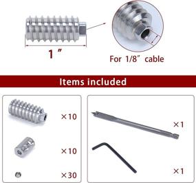 img 3 attached to 🔒 Muzata Invisible Swageless Cable Railing Kit: Lag Screw CableGenie System, T316 Stainless Steel, 10-Pack, Completely Hidden Design for Wood Posts, 1/8" Wire Rope, 5 Cable Line CB16, CL1 CG1