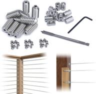 🔒 muzata invisible swageless cable railing kit: lag screw cablegenie system, t316 stainless steel, 10-pack, completely hidden design for wood posts, 1/8" wire rope, 5 cable line cb16, cl1 cg1 logo