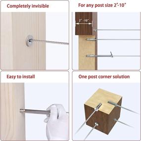 img 2 attached to 🔒 Muzata Invisible Swageless Cable Railing Kit: Lag Screw CableGenie System, T316 Stainless Steel, 10-Pack, Completely Hidden Design for Wood Posts, 1/8" Wire Rope, 5 Cable Line CB16, CL1 CG1