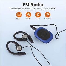 img 1 attached to 🔊 AGPTEK G02 MP3 Player 8GB: Portable Clip Music Player with FM Radio - Supports MP3, WMA, WAV (Blue)