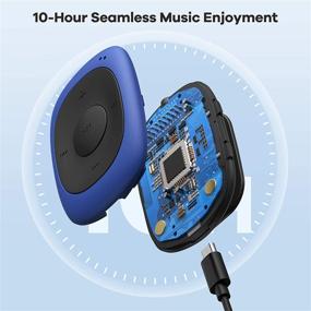 img 2 attached to 🔊 AGPTEK G02 MP3 Player 8GB: Portable Clip Music Player with FM Radio - Supports MP3, WMA, WAV (Blue)