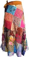 bohemian beauty: sari 🌸 silk vintage patchwork wraparound skirt logo