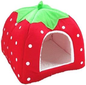 img 4 attached to 🍓 S-Lifeeling Autumn Winter Cute Pet Strawberry Ger Warm Dog Kennel/Cat House - Indoor Water Resistant Bed