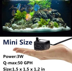 img 2 attached to YALANLE 50GPH 3W Mini Aquarium Water Pump: 🐠 Versatile Submersible Pump for Aquariums, Fish Tanks, Fountains, and Hydroponics