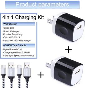 img 3 attached to USB C Fast Charging Wall Plug Adapter for Samsung Galaxy Note 20 Ultra S20 FE S20+ S10 Plus A71 A51 A11 A01 A21 A20 A50 S10e, Moto One 5G/G 5G Plus/G9 Plus, 5V/1A Type C Charger 6ft Cable, 2-Pack