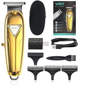 img 4 attached to 💇 VGR Professional Hair Liners Clippers for Men - Cordless Outlining Trimmer with T Blade, Gold Edition - Electric Beard Edger and Barber Haircut Kit - Ideal Gifts for Him