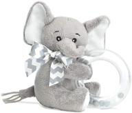 bearington baby lil' spout gray elephant shaker toy ring rattle: plush stuffed animal, 5.5 inches - top quality and fun! logo