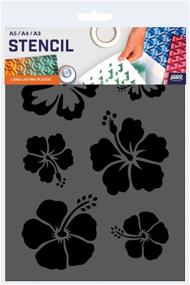 img 2 attached to 🌺 QBIX Aloha Flowers Stencil - A5 Size - Reusable Kids Friendly Stencil for Painting, Baking, Crafts, Wall Art, Furniture