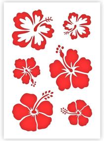 img 4 attached to 🌺 QBIX Aloha Flowers Stencil - A5 Size - Reusable Kids Friendly Stencil for Painting, Baking, Crafts, Wall Art, Furniture