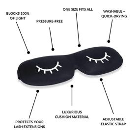 img 3 attached to Lash Affair Eyelash Extension Safe Sleep Mask for Lash Care – Black Eye Mask, Lightweight & Comfortable Lash Extensions Sleeping Mask