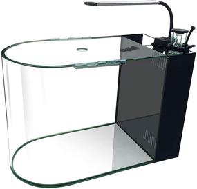 img 2 attached to 🐠 GankPike 12 Gallon Saltwater Aquarium Full Bullnose Shape Ultra Clear Glass Marine Fish Tank with Lid, Protein Skimmer, LED Light, Heater, LCD Digital Thermometer, and Pump – Perfect for Reef Tank Enclosure