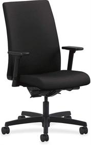 img 2 attached to 🪑 HON Ignition Series Mid-Back Work Chair - Ergonomic Upholstered Computer Chair for Office Desk, Black (HIWM3)