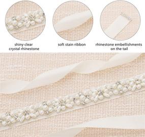 img 3 attached to 👰 Exquisite Tendaisy Rhinestone Belts: Enhance Wedding Gowns with Pearls & Crystal Birdal Sashes