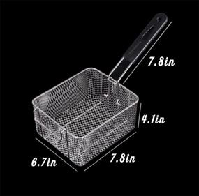 img 1 attached to Rubber Grip 🍟 Square Stainless Steel Fry Basket