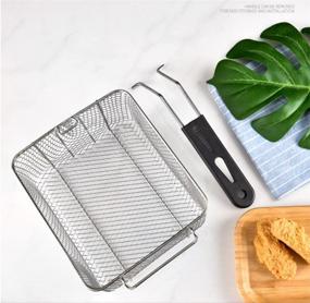 img 3 attached to Rubber Grip 🍟 Square Stainless Steel Fry Basket