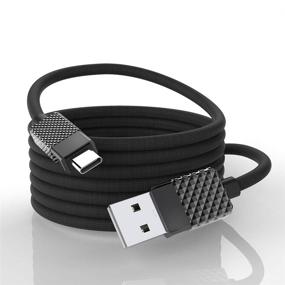 img 4 attached to 🔌 26ft/8м длинный кабель зарядки USB Type C - Быстрая зарядка кабеля USB A на USB C для Google Pixel 4 XL, Samsung S10 S9 Plus S8, Galaxy Note 10, Nintendo Switch, MacBook - В комплекте черный стеновой зарядник