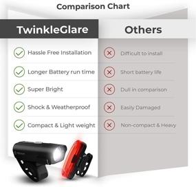 img 2 attached to 🚲 TwinkleGlare Rechargeable Bike Lights Front and Back: Ultimate Visibility & Waterproof Performance in 5 Modes