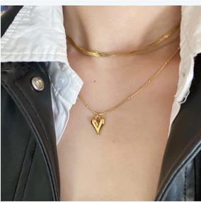 img 1 attached to 💖 Delicate 18K Gold Plated LYNMOS Heart Necklace - Cute Pendant Jewelry, Ideal Gift for Women and Girls, 16"+2" Length