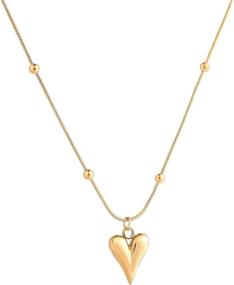 img 4 attached to 💖 Delicate 18K Gold Plated LYNMOS Heart Necklace - Cute Pendant Jewelry, Ideal Gift for Women and Girls, 16"+2" Length