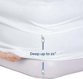 img 2 attached to Convenient and Firm: Bedecor Fitted Sheet for Air Mattress Inflate Without Disassembly - Queen Size, Deep up to 21 inches