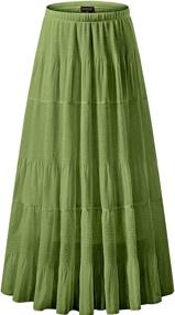img 4 attached to Женская юбка макси "NASHALYLY" из шифона с эластичным высоким поясом, плиссированная в стиле А-силуэт: идеальное сочетание стиля и комфорта для любого случая.
