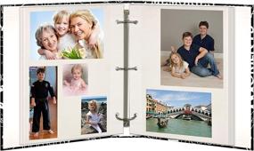 img 1 attached to 📷 Magnetic Self-Stick 3-Ring Photo Album with 100 Pages (50 Sheets) in Black & White Words Design